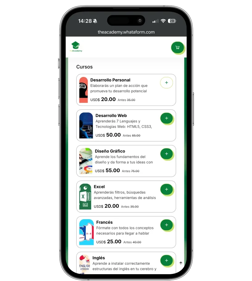 Educación / Cursos — hero