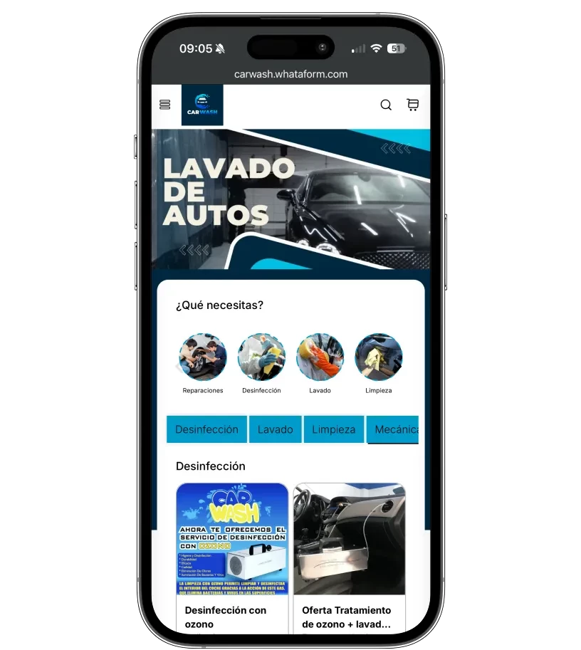 Lavado de vehículos — hero