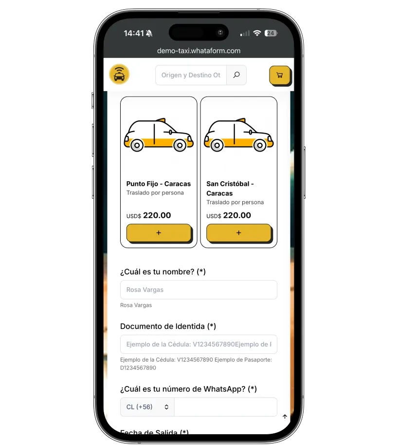 Transporte / Taxi — hero