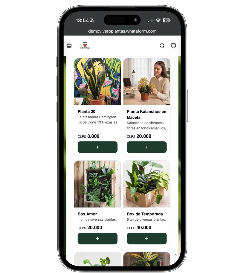 Vivero / Floristería — hero