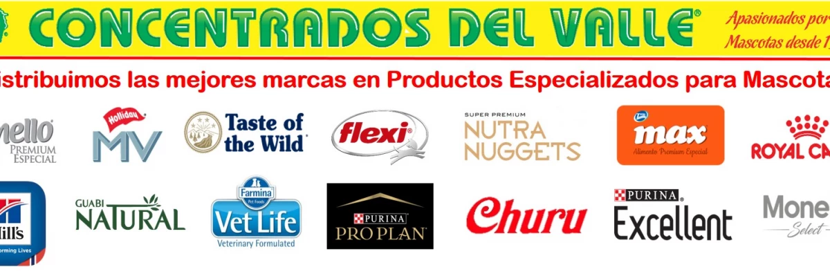 Header Concentrados del Valle - V.I.P. Tienda de Mascotas