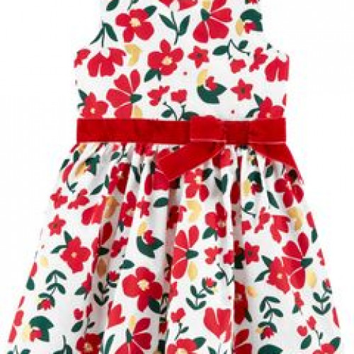 Vestido de Satén Floral Navida