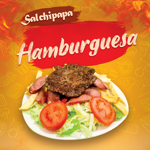 SALCHIPAPA CON HAMBURGUESA