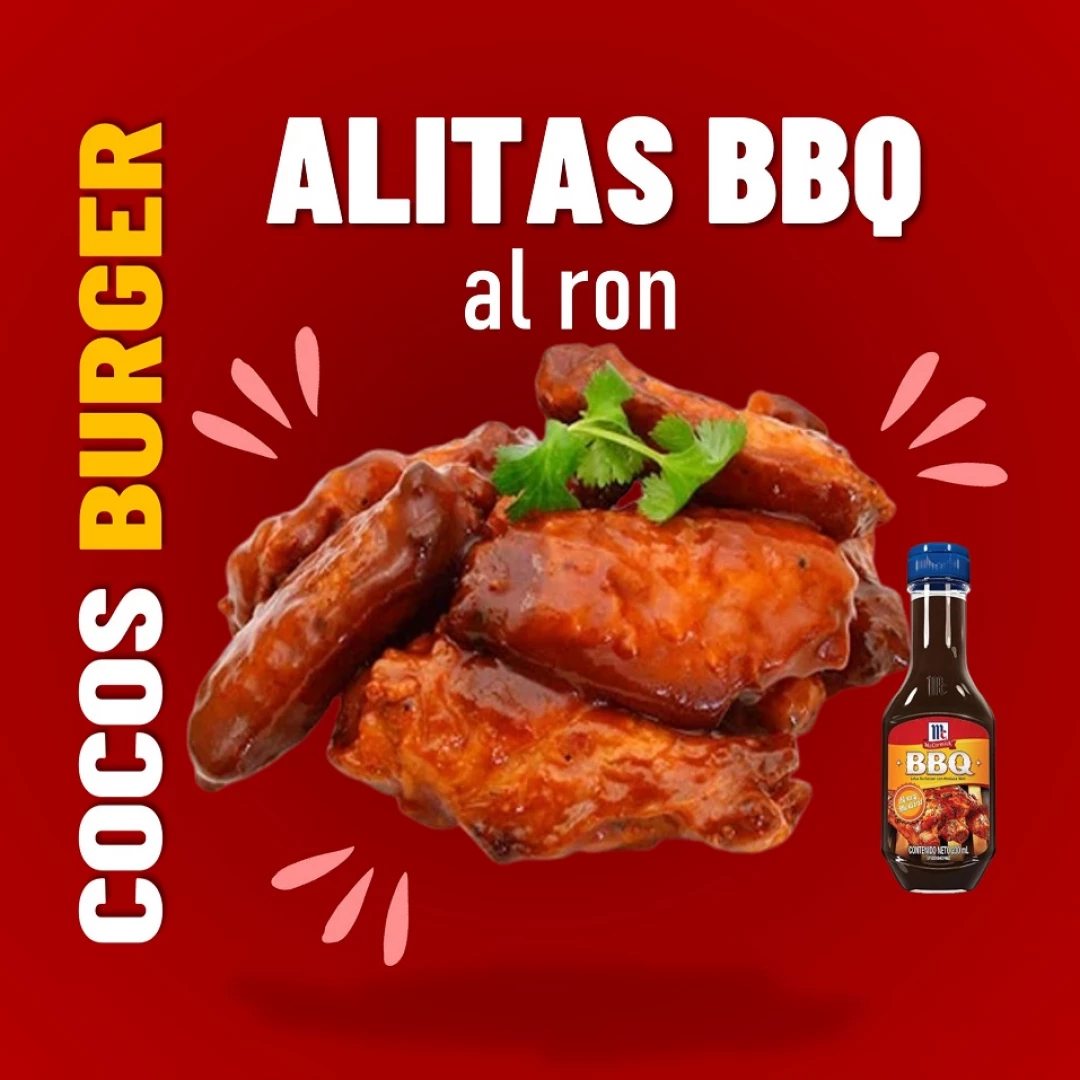 BBQ ALITAS AL RON