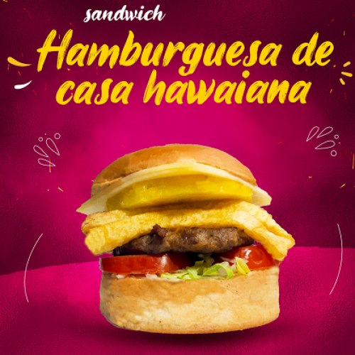HAMBURGUESA DE CASA HAWAIANA