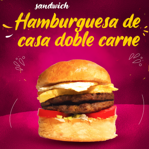 HAMBURGUESA DOBLE DE CASA