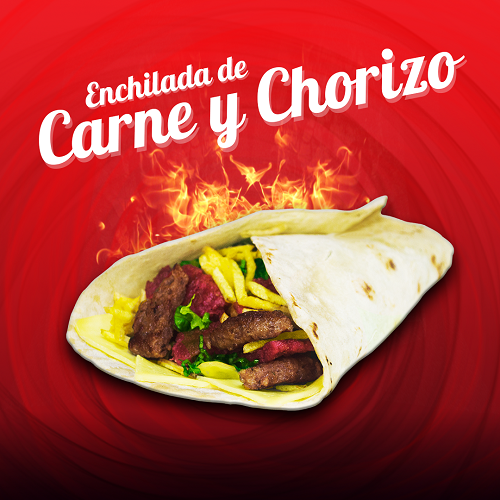 ENCHILADA CARNE Y CHORIZO