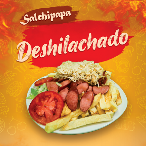 SALCHIPAPA CON DESHILACHADO