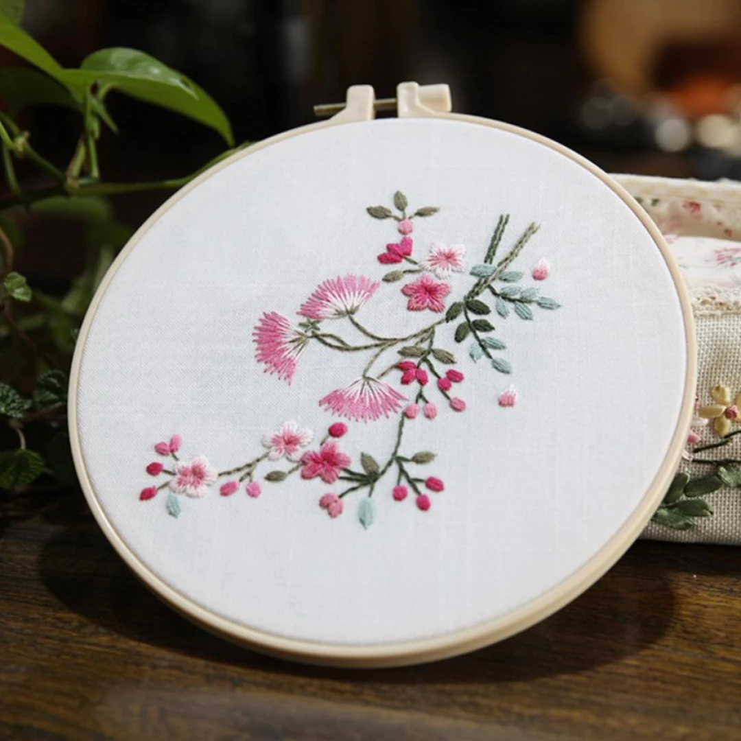 Bordado Follaje Rosa # 2