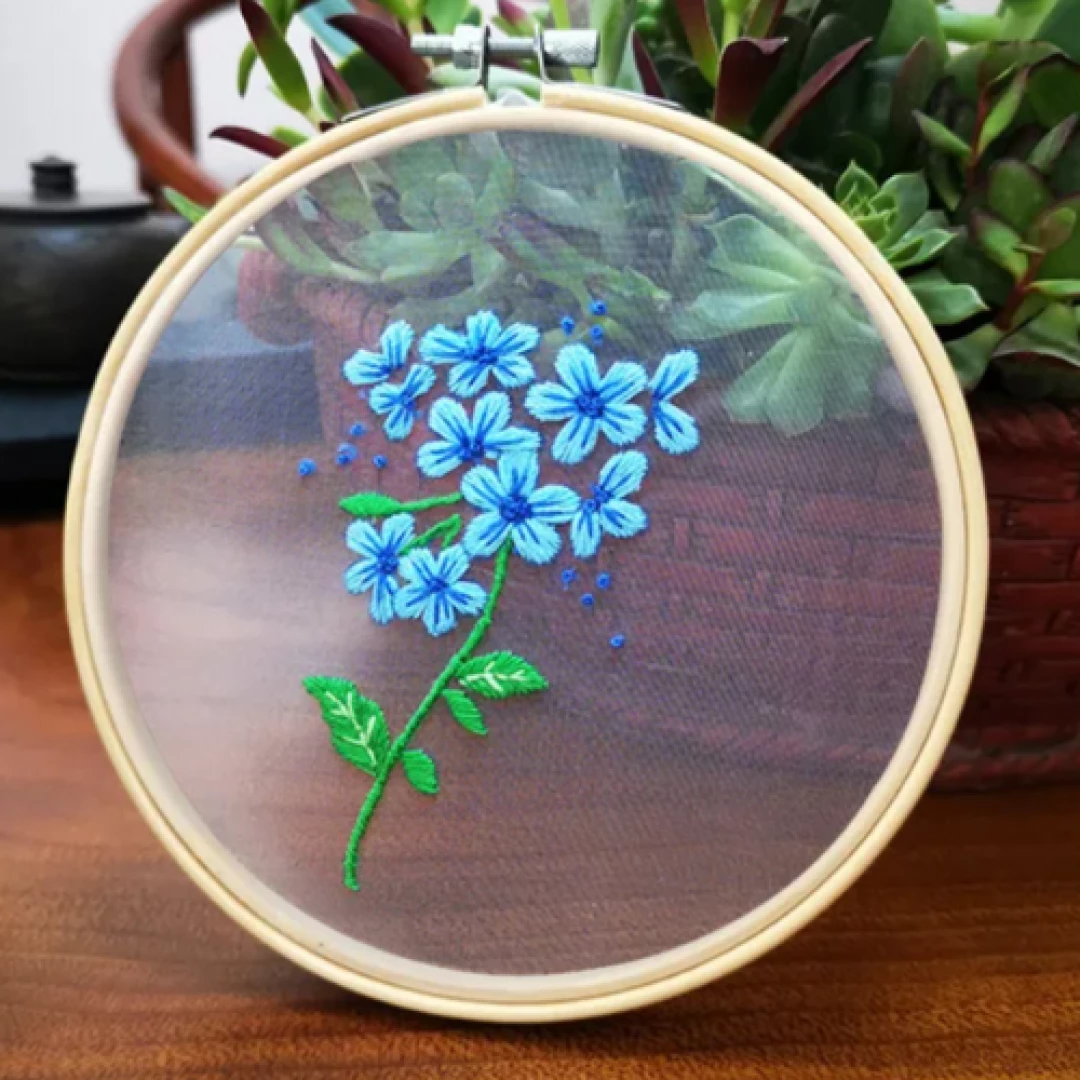 Bordado Flor Azul