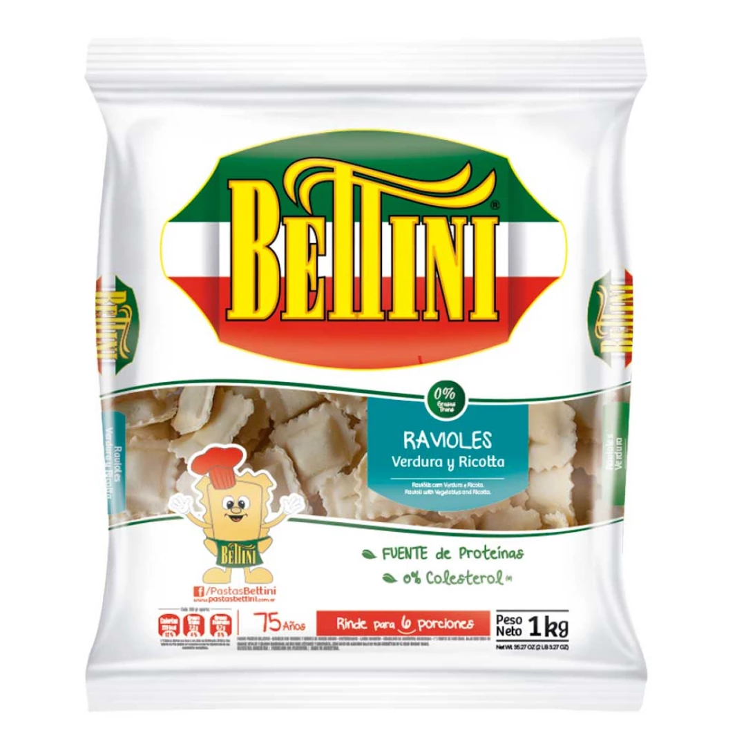 Ravioles 1 KG con Verdura y Ricotta