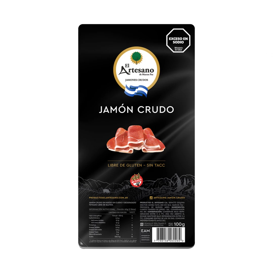 Jamon Crudo sin Hueso Desgrasado 100g