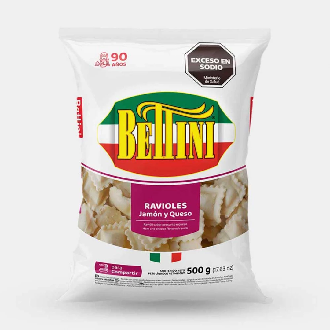 Ravioles 500 g con Jamon y Queso