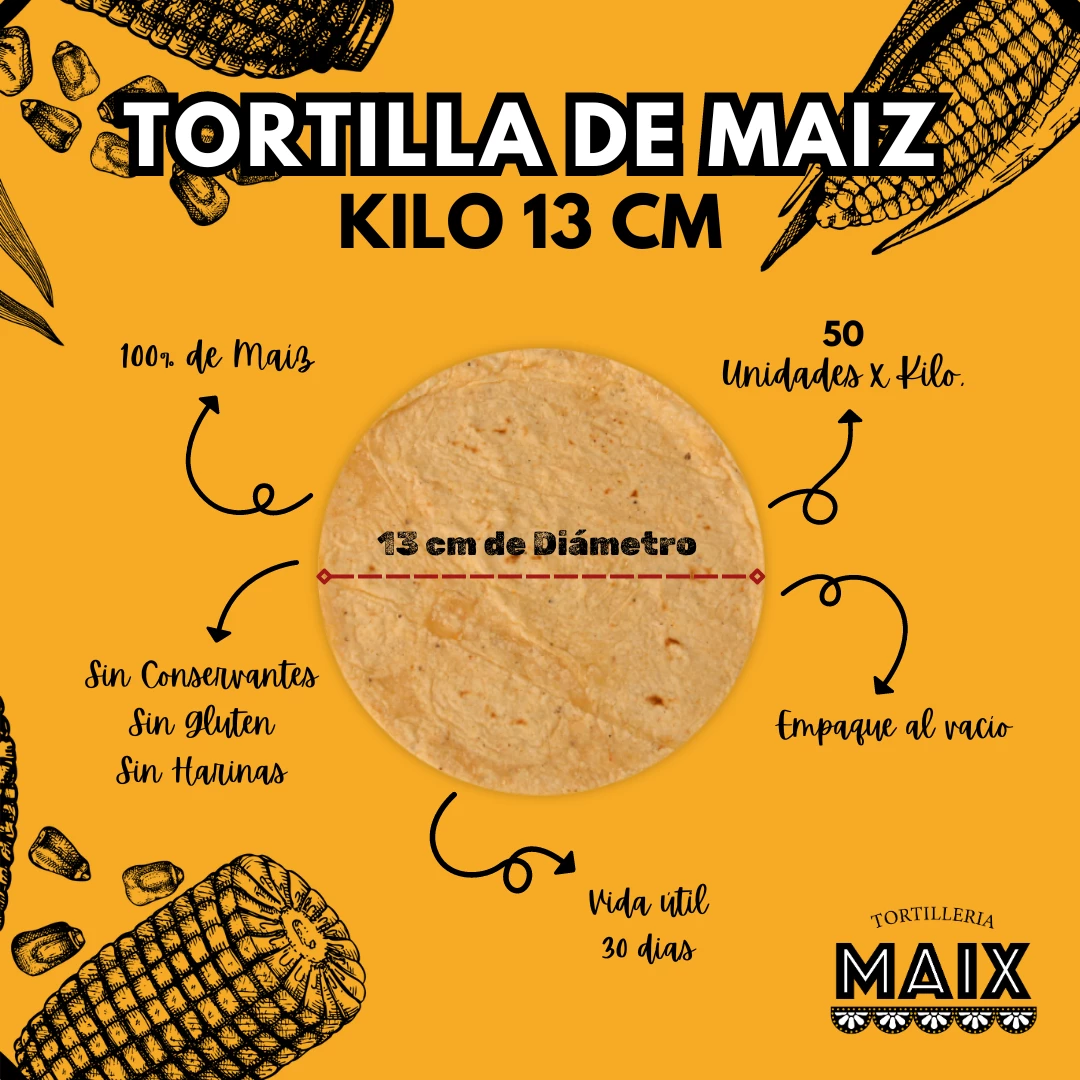 Kilo Tortilla 13cm