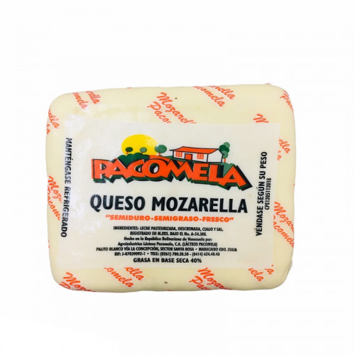 Queso mozzarella Pacomela