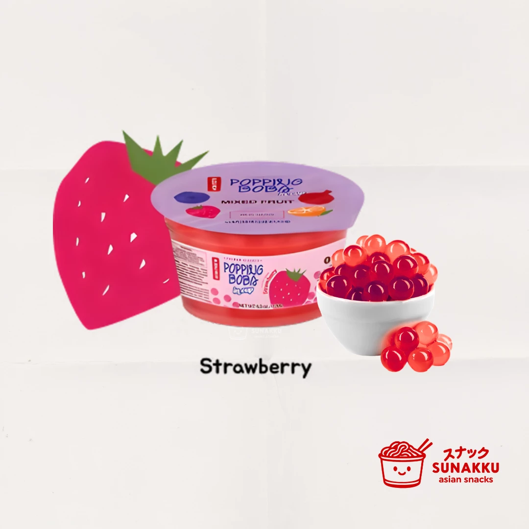 Popping Boba para bebidas (Fresa) - 130 gr