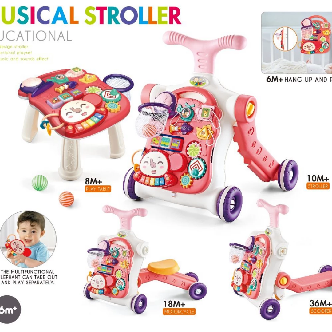 Caminador Bebe 5 en 1 Rosado