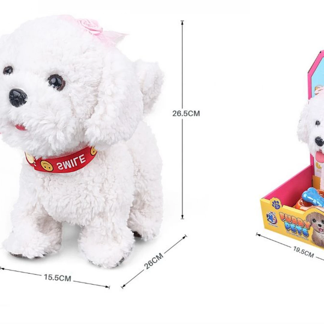 Poodle Blanco Electronico con Cuerda