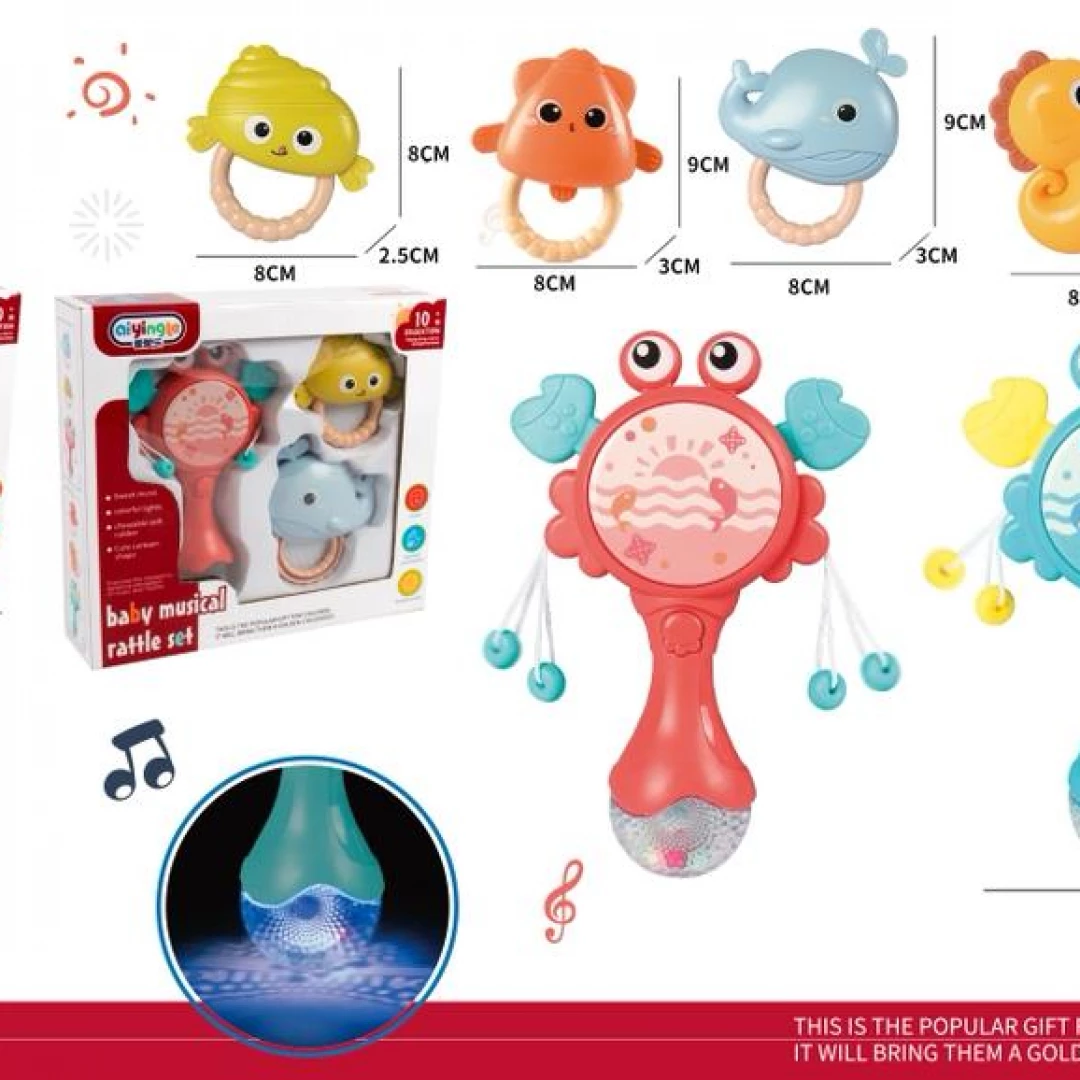 Sonajero Y Mordedor Musical Cangrejo Celeste