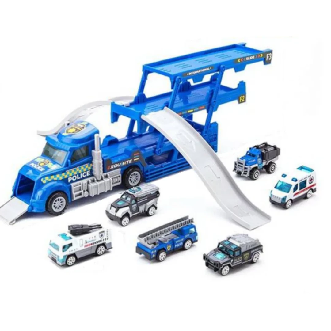 Camion Policial Con Pista y Autitos