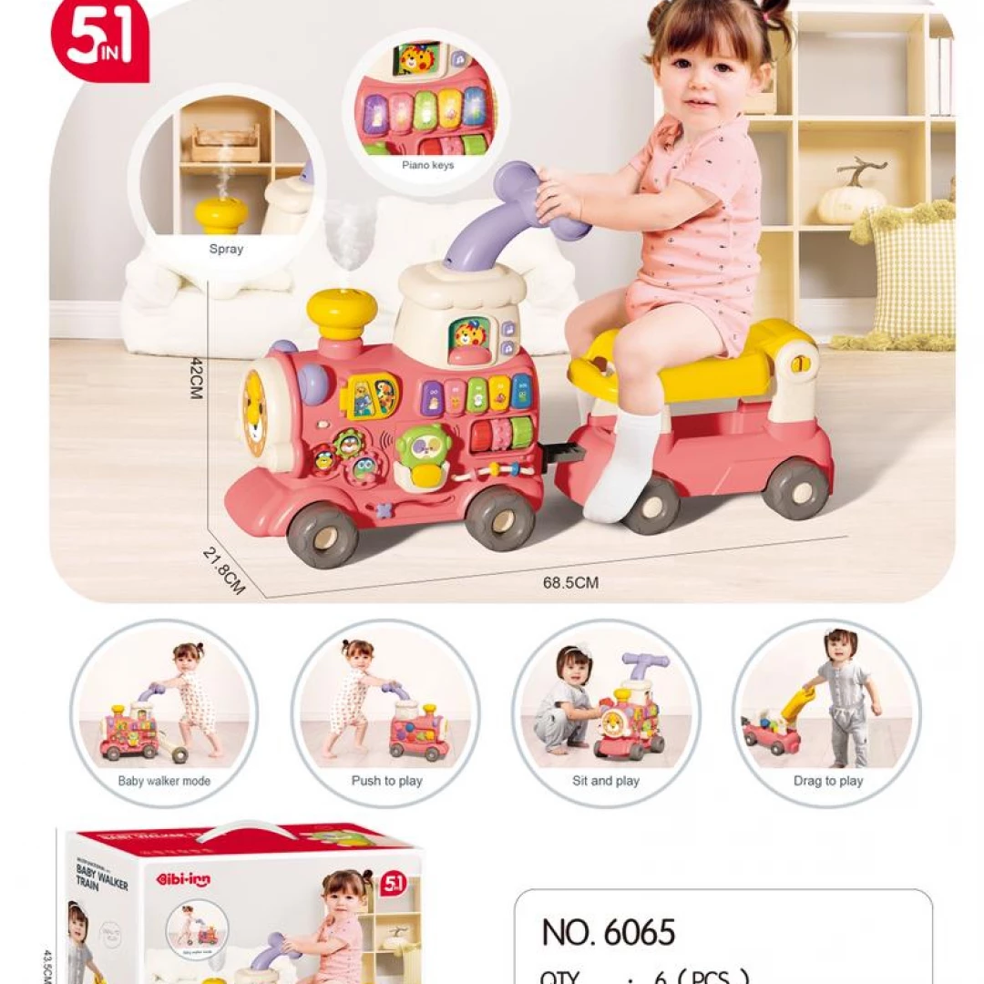 Caminador Tren 5 en 1 Rosado