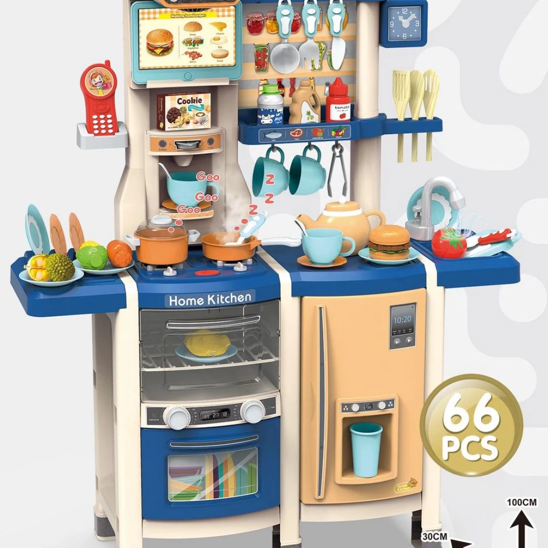 Cocina 100 cm Azul con 66 pcs
