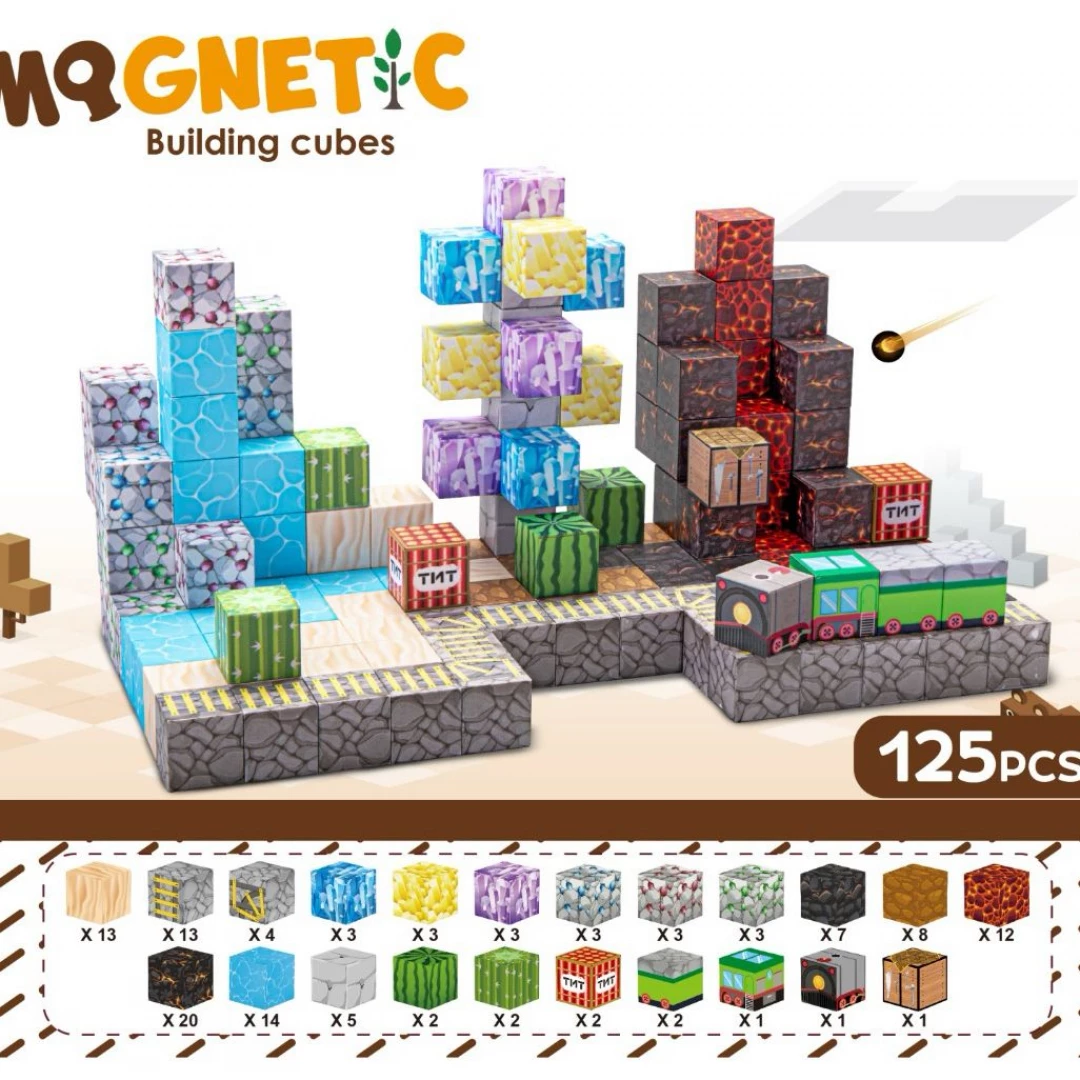 Cubo Magnetico Roca Tren 125 pcs