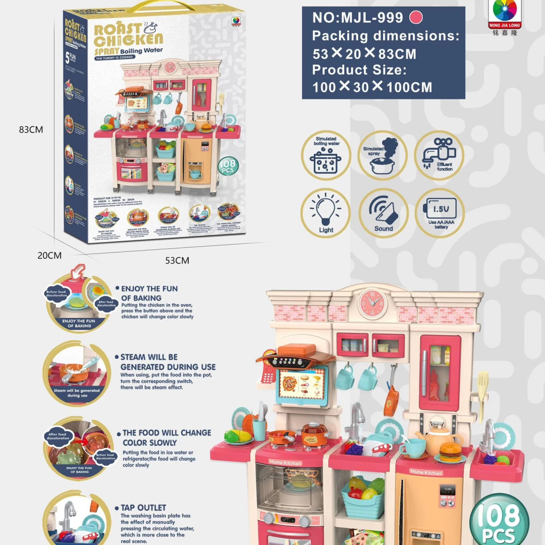 Cocina 1 metro x 1 metro(108pcs) Rosada