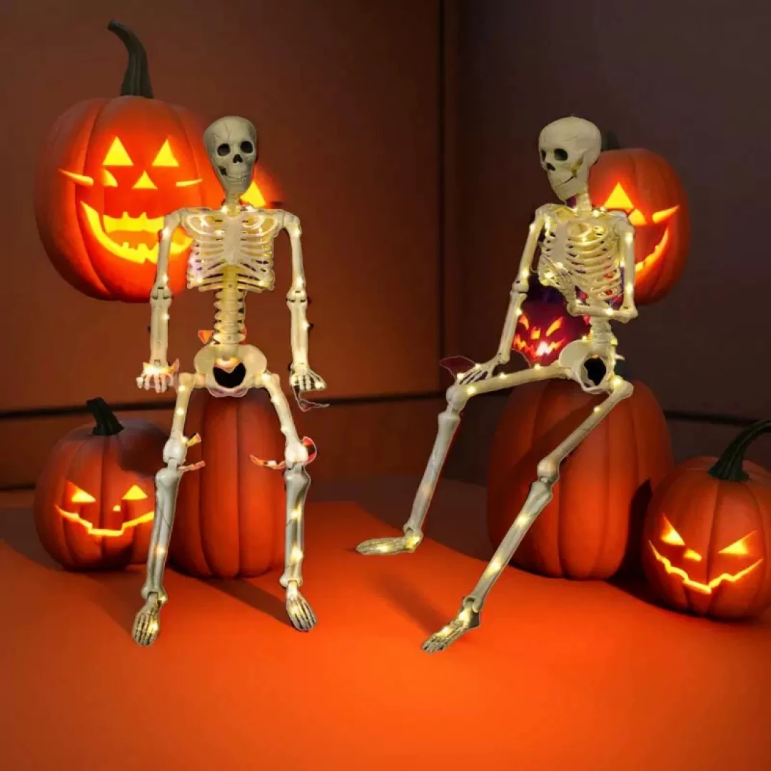 Esqueleto Halloween Decorativo (CON LUZ 40 Cm)