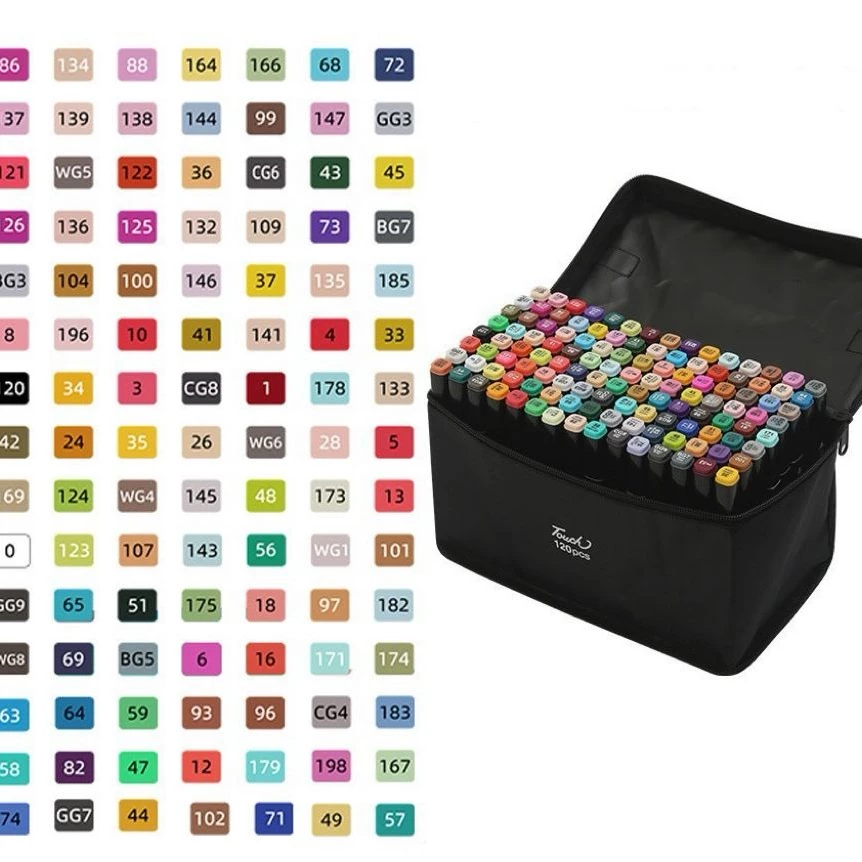 Marcadores 120 colores doble punta