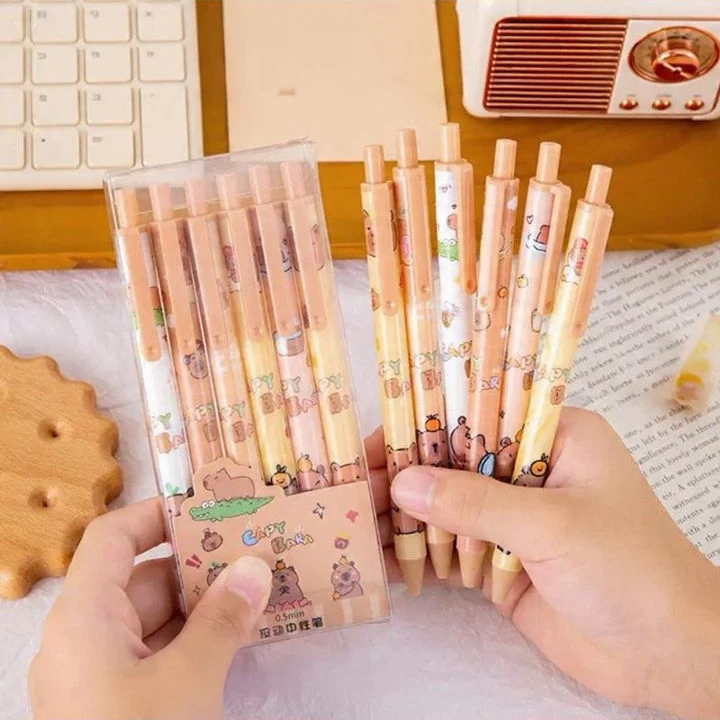 Set 6 Boligrafos capibara