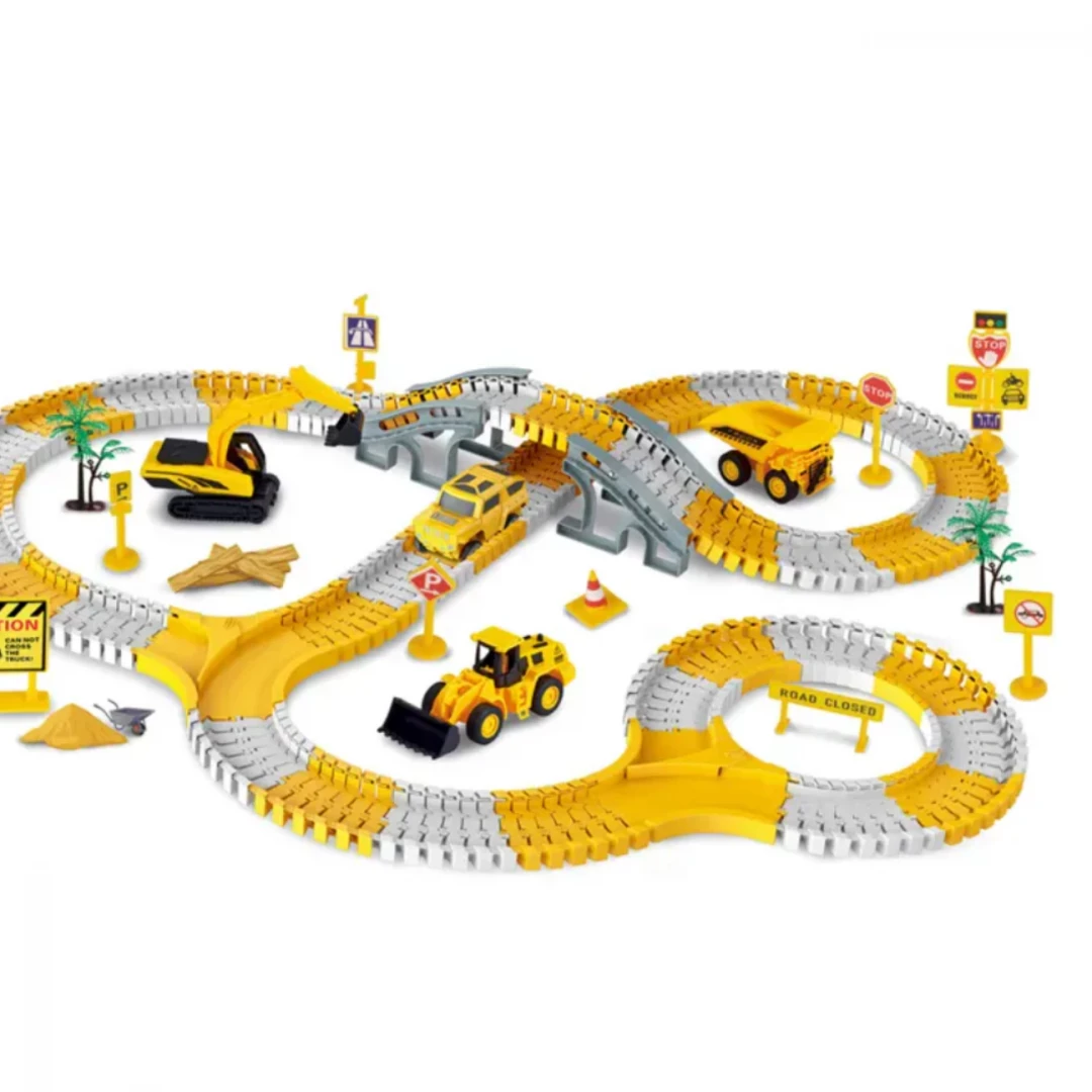 Pista de Autos Ingeniería Camiones y Tractores 255 piezas