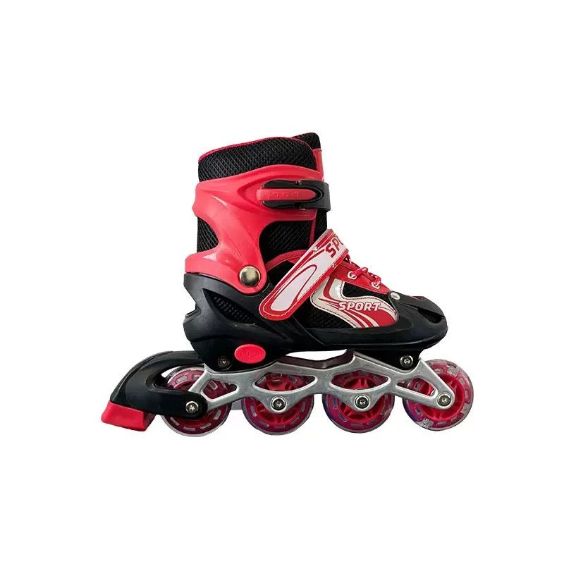 SET PATINES LINEALES CON JUEGO DE PROTECCION rojo