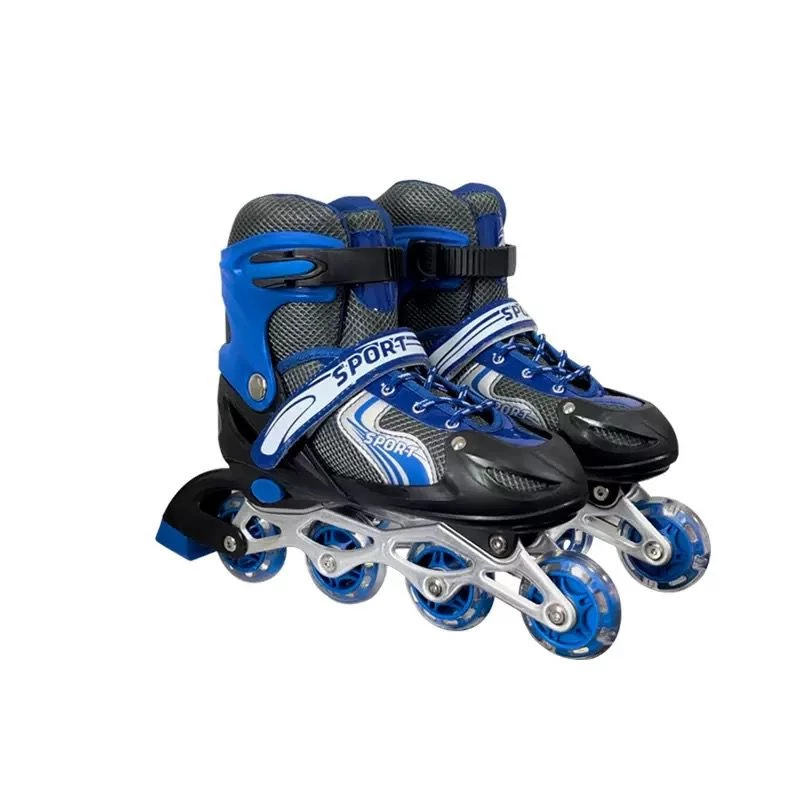 SET PATINES LINEALES CON JUEGO DE PROTECCION azul