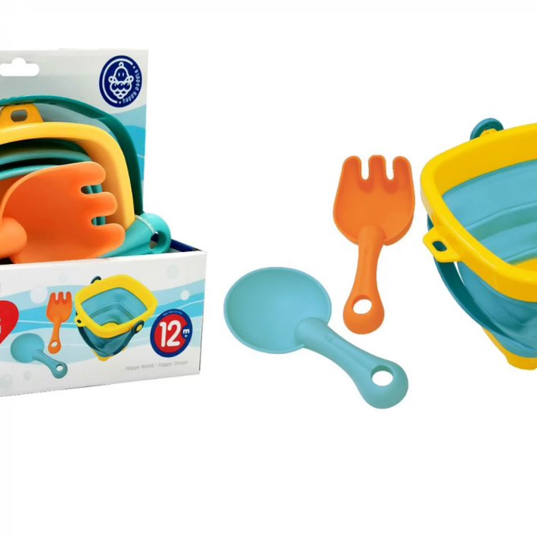 Cubo Plegable+Juguetes de baño BEBE