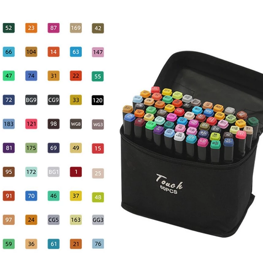 Marcadores 60 colores doble punta