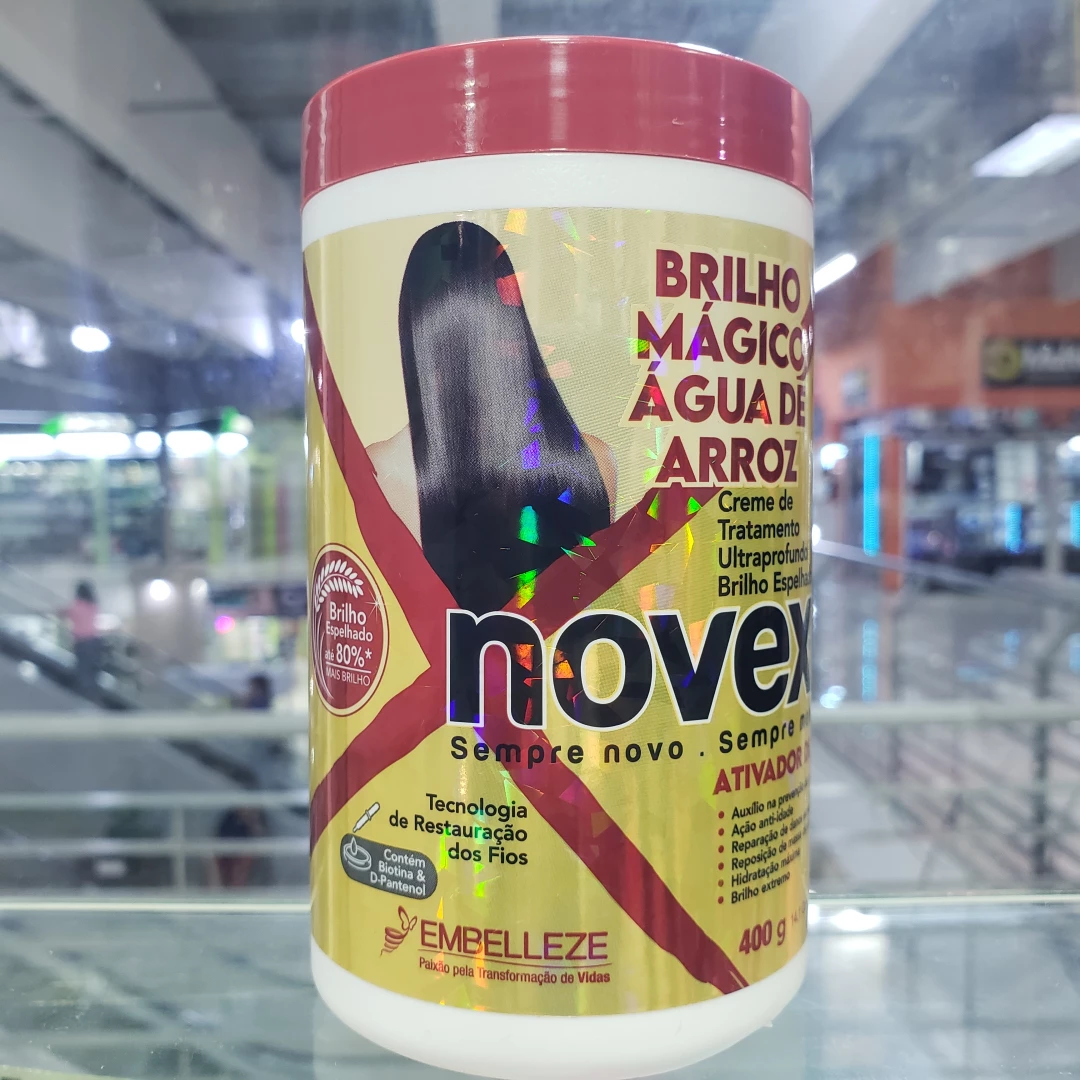 MASCARILLA NOVEX BRILHP MAGICO AGUA DE ARROZ 400 GR.