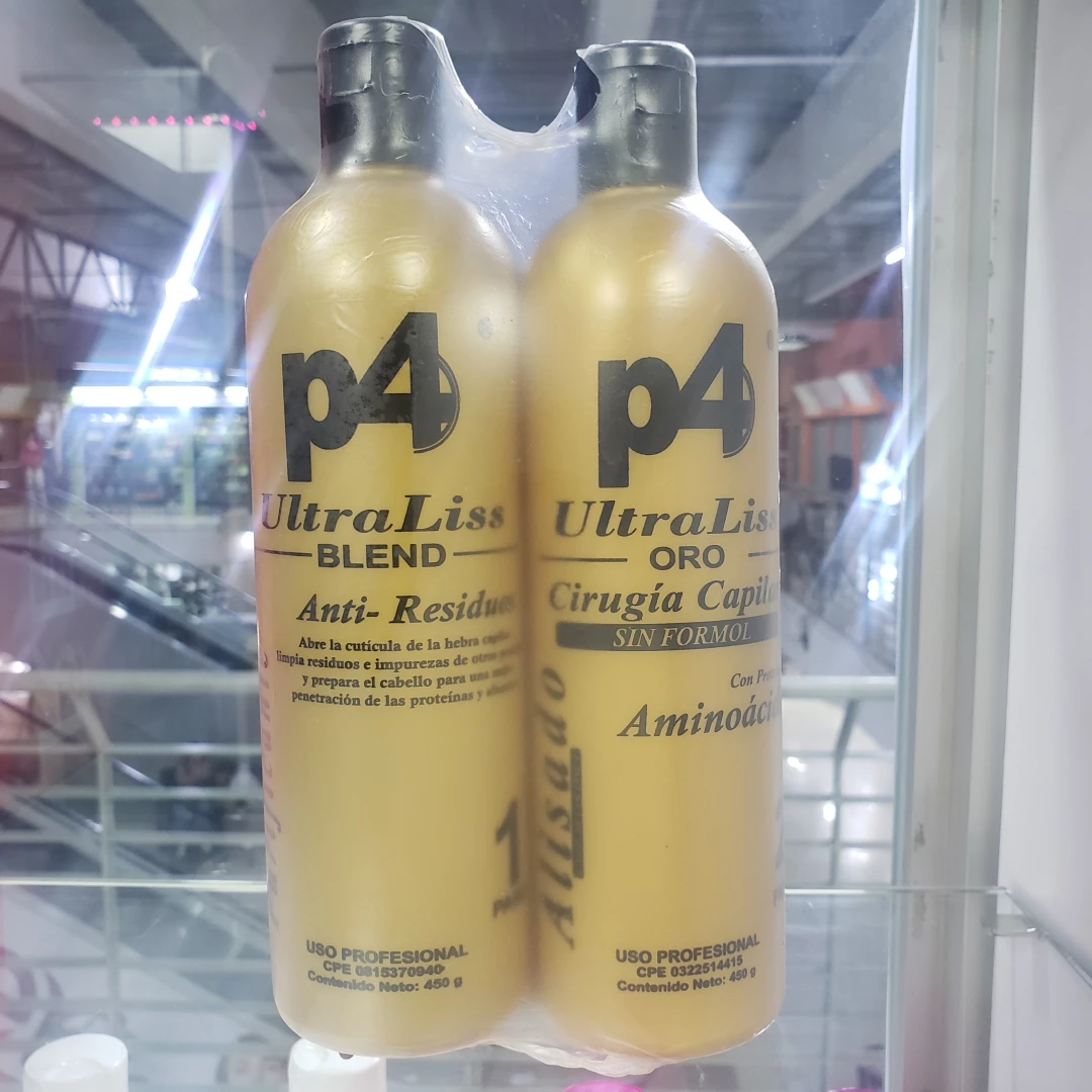 ALISADO P4 ULTRA LISS ORO CIRUGIA CAPILAR 1 & 2 (450 ML) LIBRE DE FORMOL