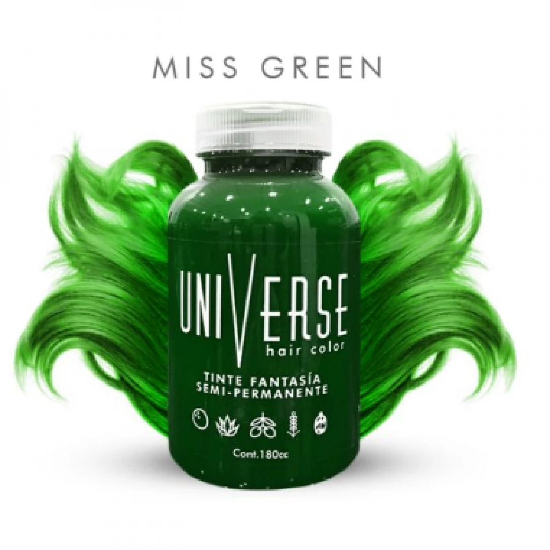 TINTE UNIVERSE HAIR COLORS MISS GREEN 180cc.