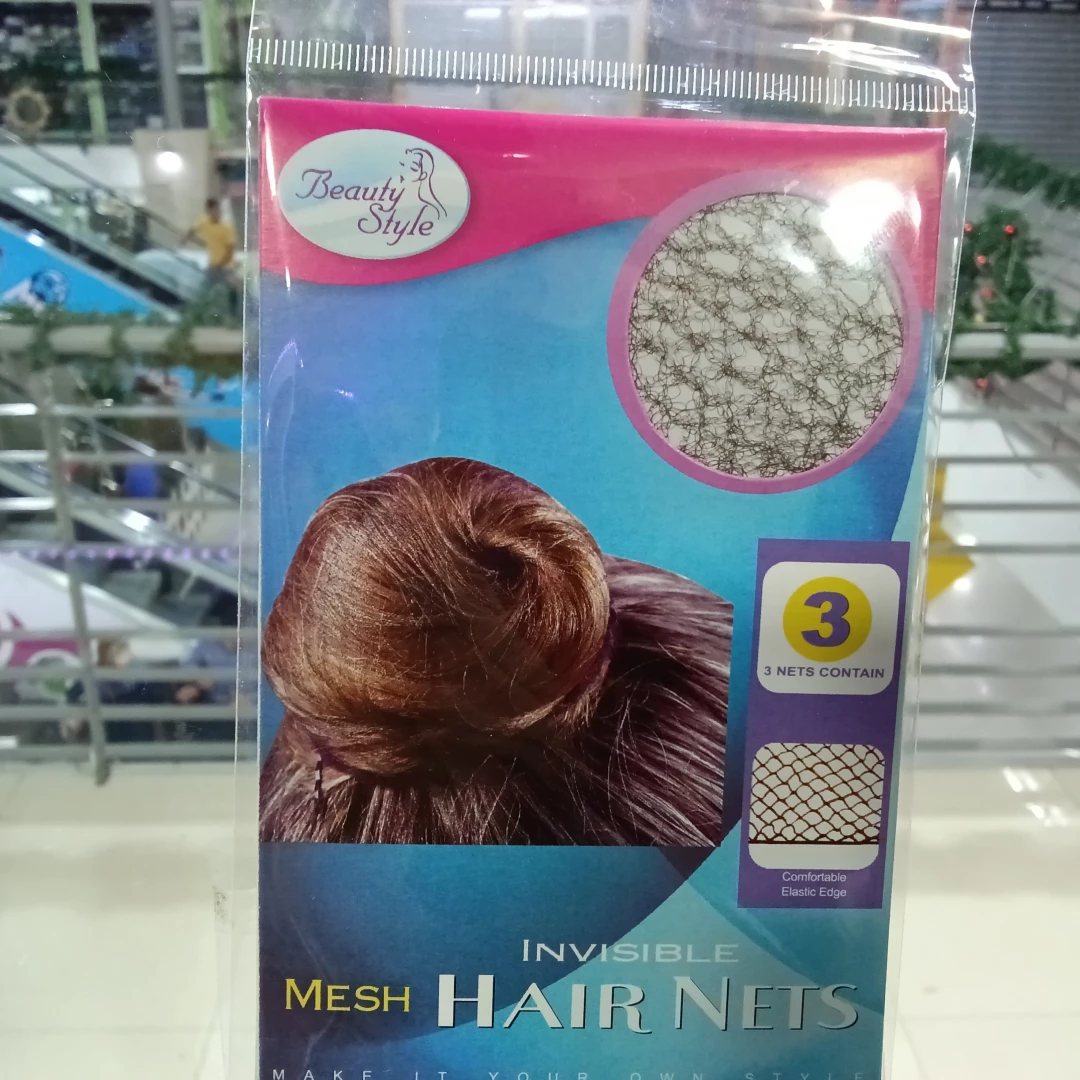 GORRO DE MALLA BEAUTY STYLE PARA MOÑOS MARRON OSCURO (3 UND) REF 0718016