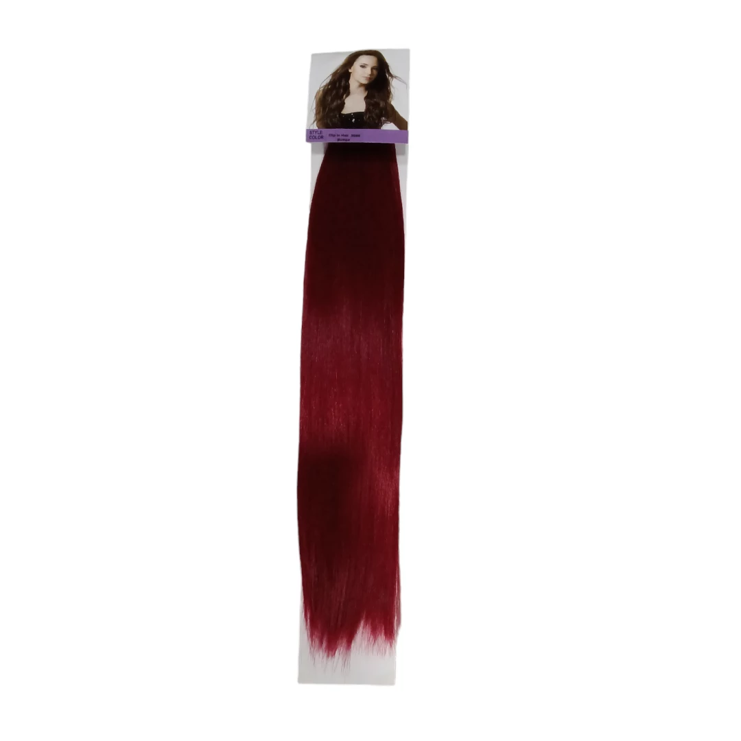 EXTENSIONES CLIP IN HAIR SG66 CABELLO SINTETICO # BURG ROJO FANTASIA