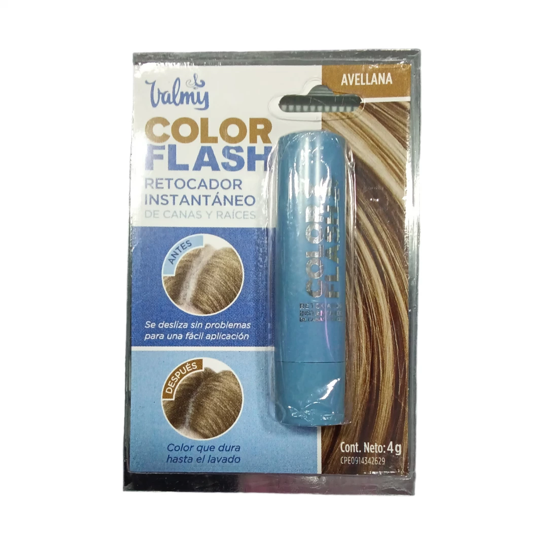 RETOCADOR DE CANAS VALMY COLOR FLASH EN BARRA RUBIO AVELLANA 4 GR