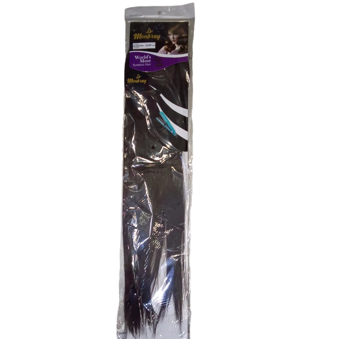 EXTENSIONES MONBRAY CABELLO SINTETICO CON CLIP # 2 CASTAÑO OSCURO (24" 60 CM)