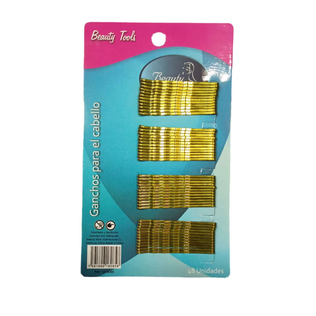 GANCHO BEAUTY STYLE DORADOS PEQUEÑOS 48 UNDS REF 1218085