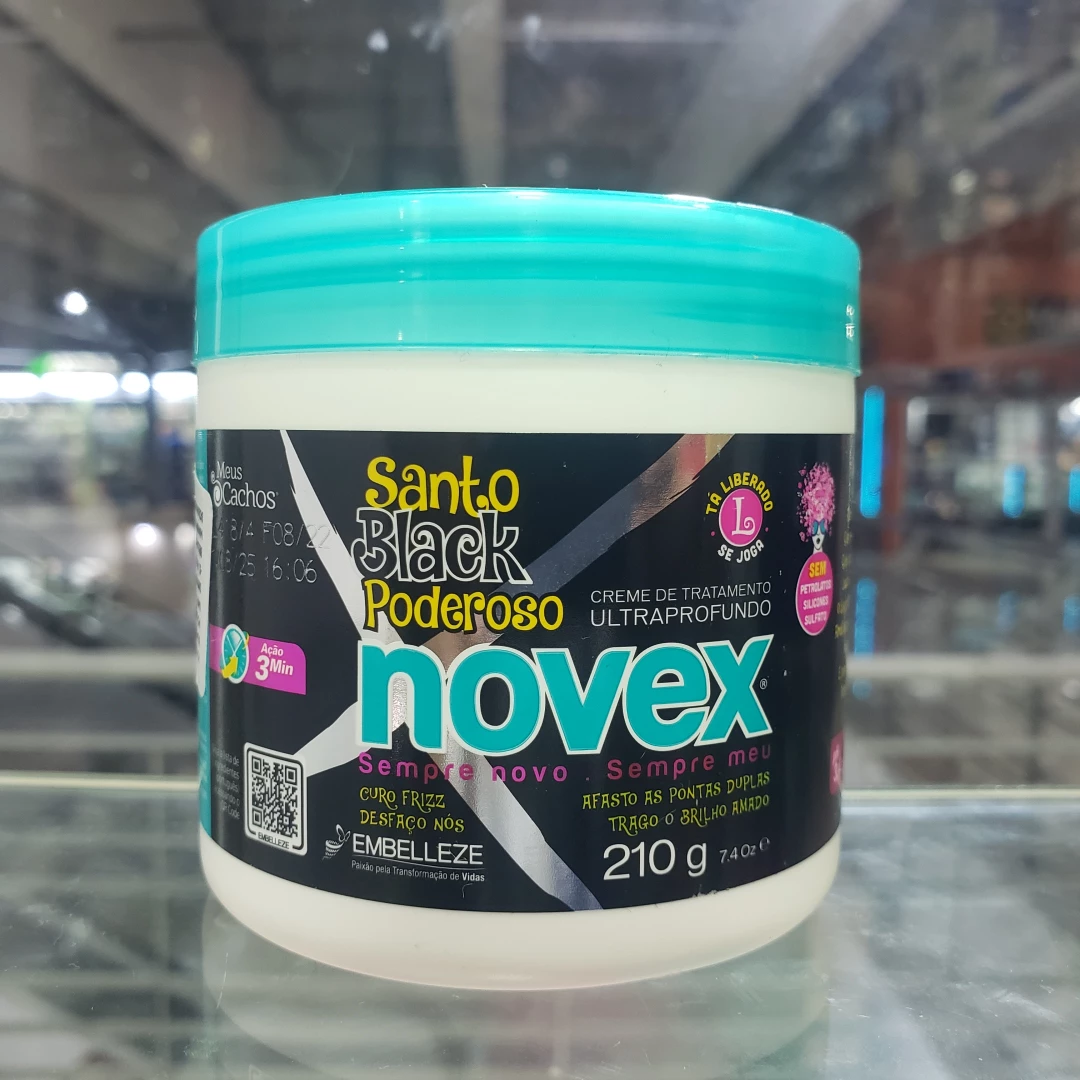 MASCARILLA NOVEX SANTO BLACK MEUS CACHOS  (210GR)