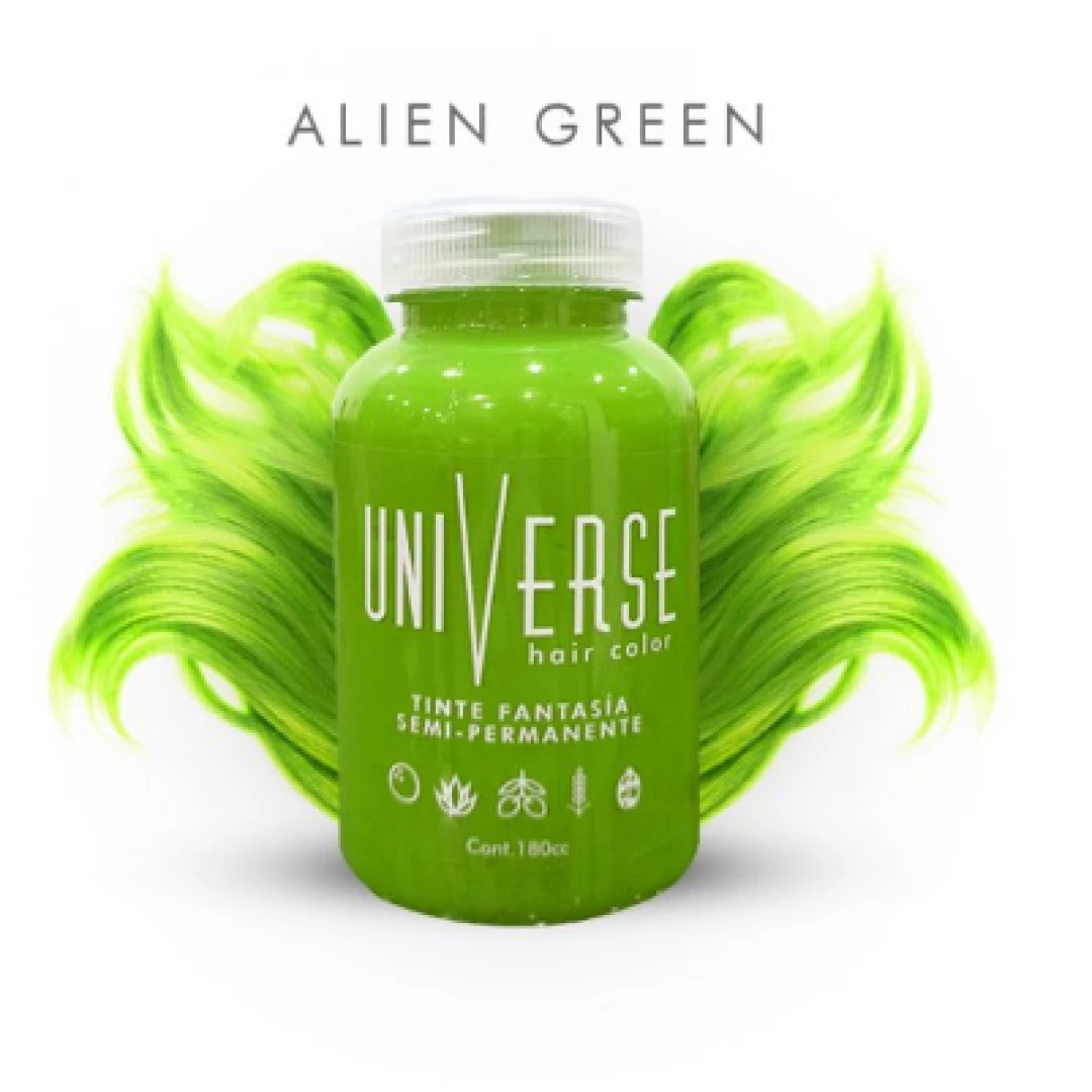 TINTE UNIVERSE HAIR COLORS ALIEN GREEN 180cc.
