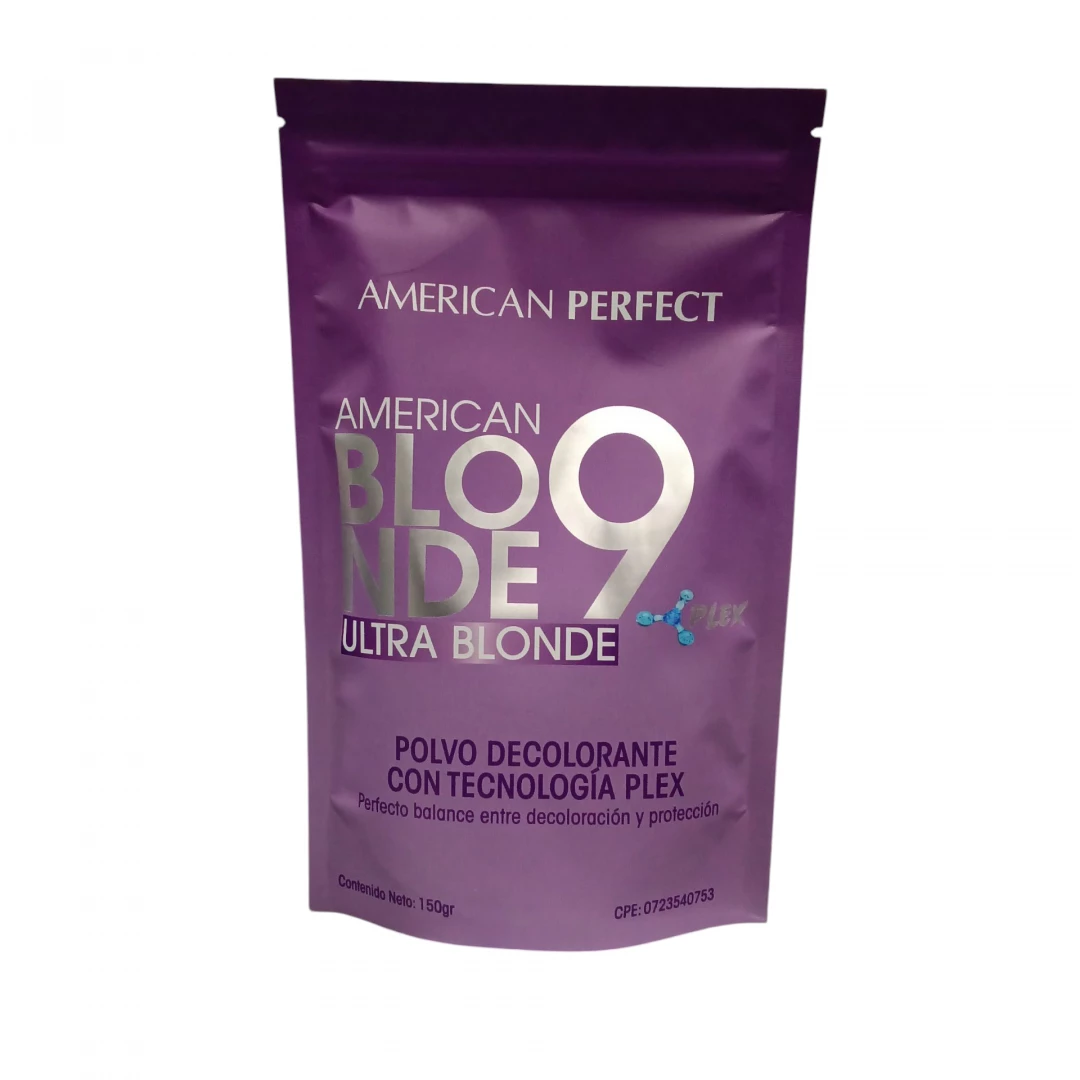 POLVO DECOLORANTE AMERICAN BLONDE 9 ULTRA BLONDE PLEX 150 GR.