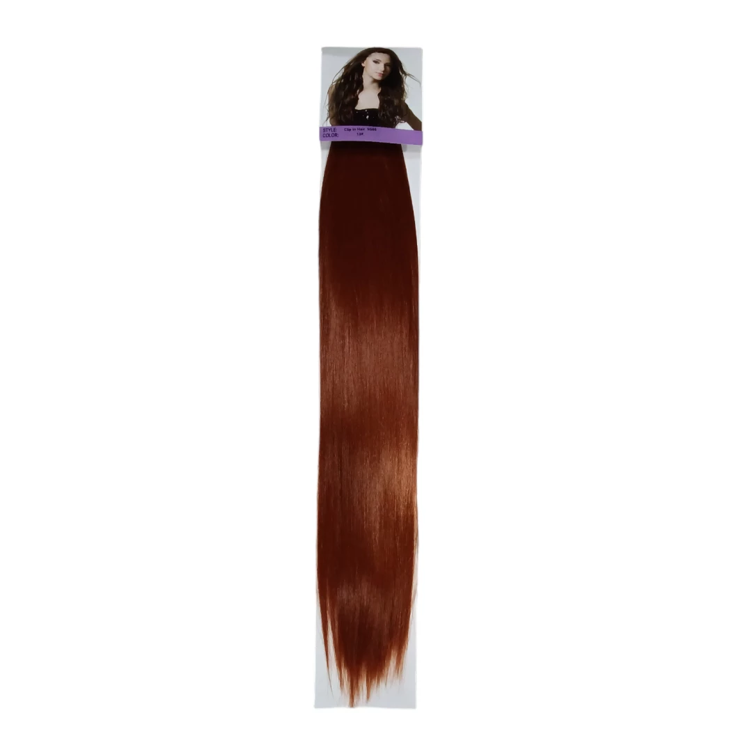 EXTENSIONES CLIP IN HAIR SG66 CABELLO SINTETICO # 13 COBRIZO CLARO