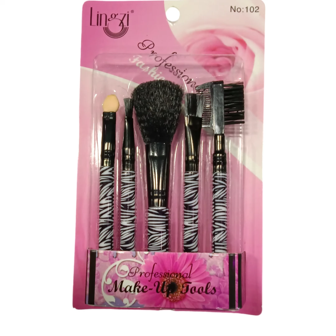 BROCHA MAQUILLAJE LINGZI N ° 102 (SET 5 PZAS)