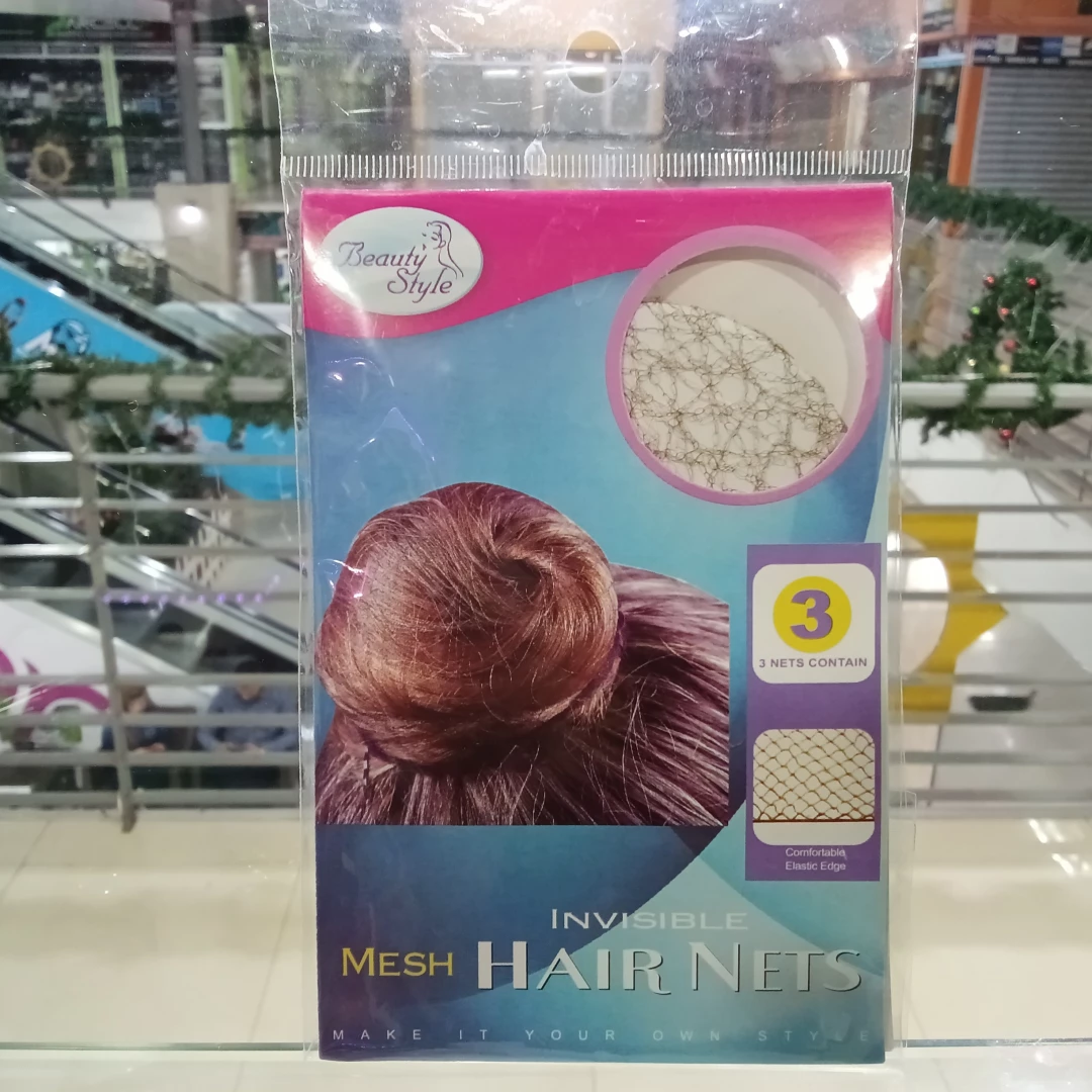 GORRO DE MALLA BEAUTY STYLE PARA MOÑOS MARRON CLARO (3 UND) REF 0718015